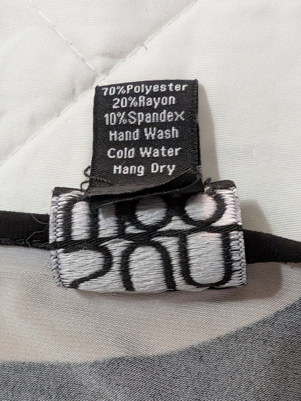 CLARA SUN WOO Top Womens M Multicolor Abstract Round Neck Ruffle Accent Pullover - Picture 8 of 10